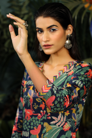 WOMEN'S BLUE MODAL SATIN ANAM KURTA SET