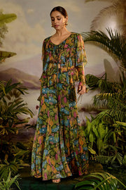 WOMEN'S MULTICOLOR MODAL SATIN GAAYA CO-ORD SET