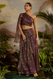 WOMEN'S MULTICOLOR  SHARVARI SKIRT SET
