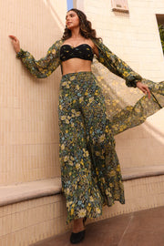 WOMEN'S BLACK - MULTI COLOR CHIFFON MIYO PANTS