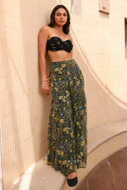 WOMEN'S BLACK - MULTI COLOR CHIFFON MIYO PANTS