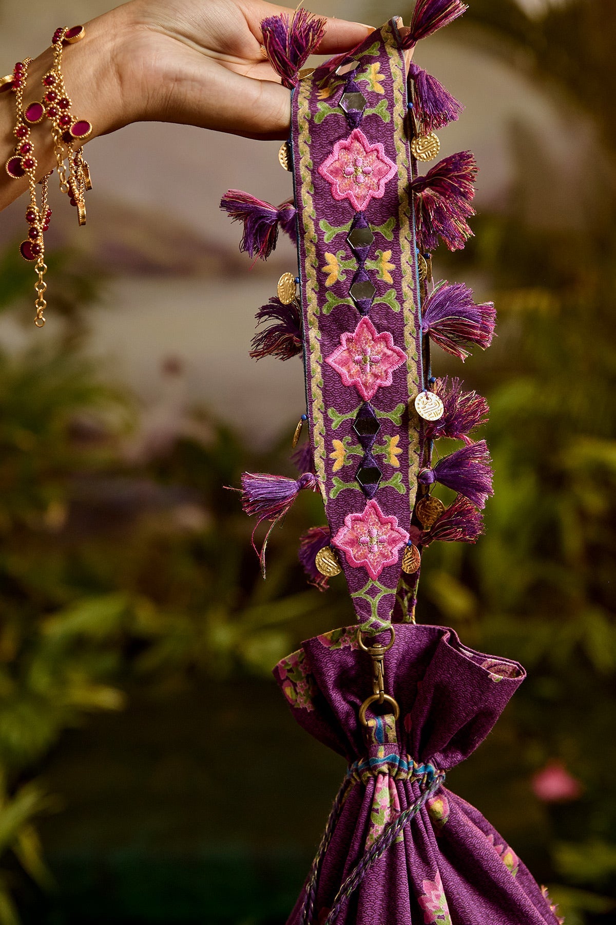 WOMEN'S PURPLE MODAL SATIN NIRALI POTLI