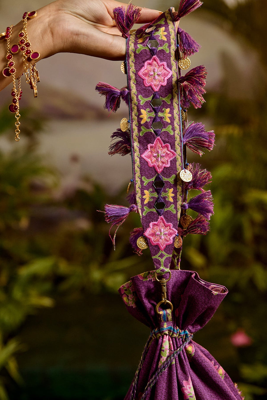 WOMEN'S PURPLE MODAL SATIN NIRALI POTLI