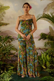 WOMEN'S MULTICOLOR CHIFFON KAURAVI GHARARA SET