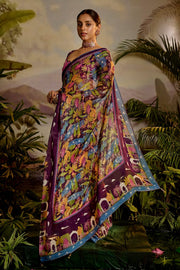 WOMEN'S MULTICOLOR CHIFFON SAMANDAR SAREE