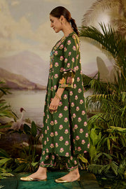 WOMEN'S GREEN COTTON RUHANI KURTA