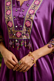 WOMEN'S PURPLE MODAL SATIN KUMARI PANTS