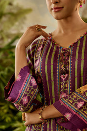 WOMEN'S PURPLE MODAL SATIN ARMAAN KURTA SET