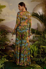 WOMEN'S MULTICOLOR MODAL SATIN GAAYA CO-ORD SET