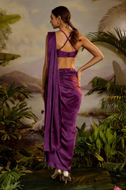 WOMEN'S PURPLE SATIN SILK PRIYE BLOUSE