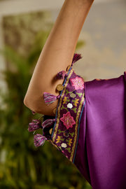 WOMEN'S PURPLE MODAL SATIN KUMARI PANTS