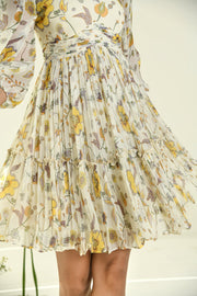 WOMEN'S BEIGE CHIFFON HONEYDROP DRESS