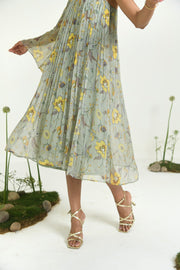 WOMEN'S GREEN CHIFFON WISHFUL DRESS