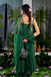 WOMEN'S PURPLE CREPE MAANASA ANARKALI SET