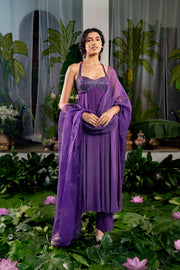 WOMEN'S PURPLE CREPE ATHMIKA ANARKALI SET