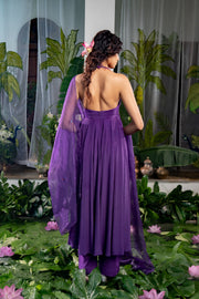 WOMEN'S PURPLE CREPE ATHMIKA ANARKALI SET