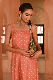 WOMEN'S ORANGE MUSLIN - B CHANDRIKA KURTA SET