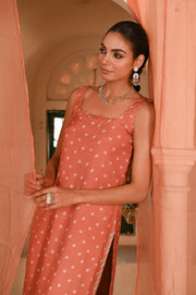 WOMEN'S ORANGE MUSLIN - B CHANDRIKA KURTA SET