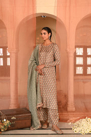 WOMEN'S MULTICOLOR MUSLIN - B MOR DARBAR KURTA SET