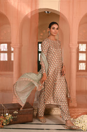 WOMEN'S MULTICOLOR MUSLIN - B MOR DARBAR KURTA SET