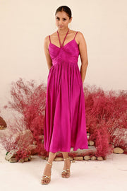 WOMEN'S MAGENTA CREPE & ORGANZA ZEENAT ANARKALI SET