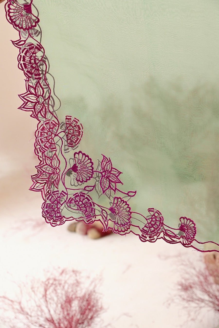 WOMEN'S GREEN CREPE & ORGANZA MANOHARI ANARKALI SET