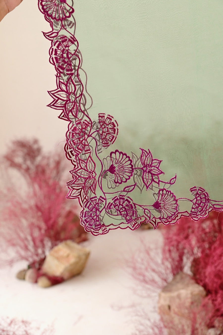 WOMEN'S GREEN CREPE & ORGANZA MANOHARI ANARKALI SET