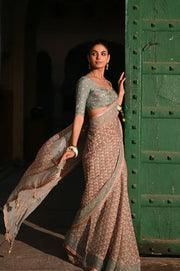 WOMEN'S MULTICOLOR CHIFFON SAREE SET