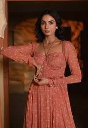 WOMEN'S ORANGE CHIFFON GAURANGI DRESS