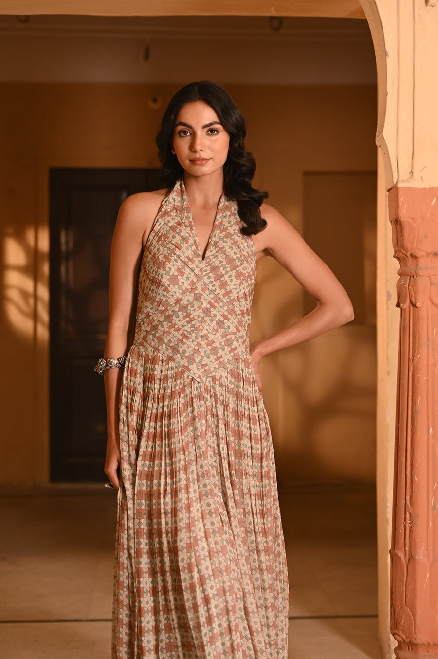 WOMEN'S MULTICOLOR CHIFFON GULBAHAR DRESS