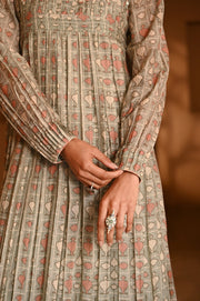 WOMEN'S GREEN CHANDERI MISHRI DRESS