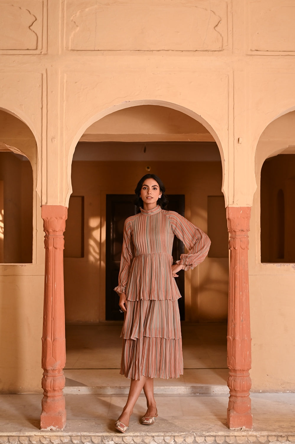 WOMEN'S MULTICOLOR CHIFFON GAURANI DRESS