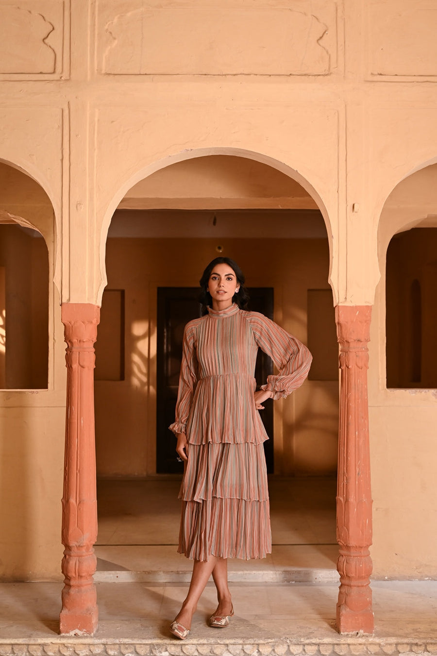 WOMEN'S MULTICOLOR CHIFFON GAURANI DRESS