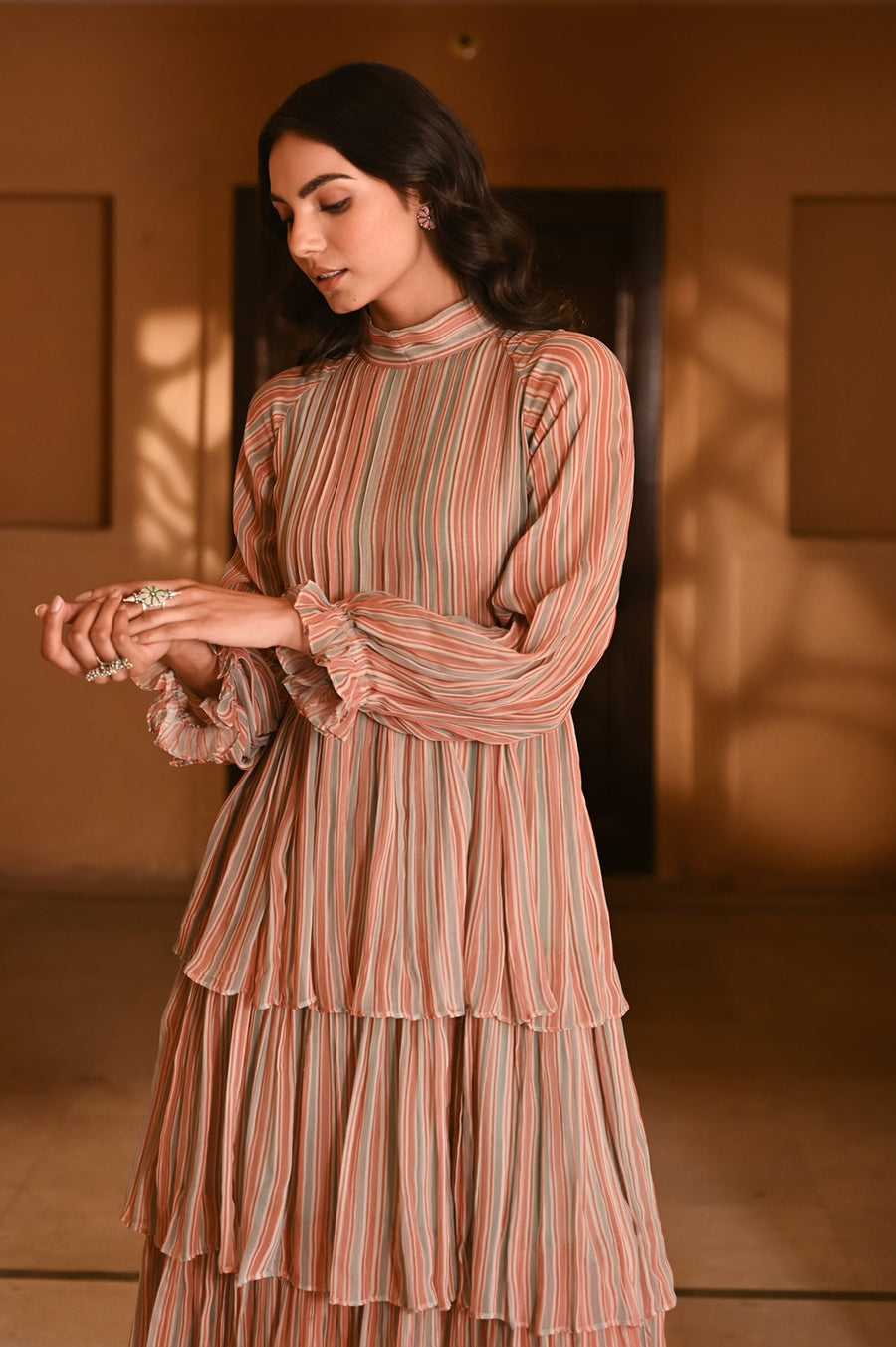 WOMEN'S MULTICOLOR CHIFFON GAURANI DRESS