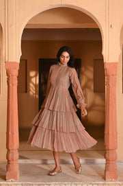 WOMEN'S MULTICOLOR CHIFFON GAURANI DRESS