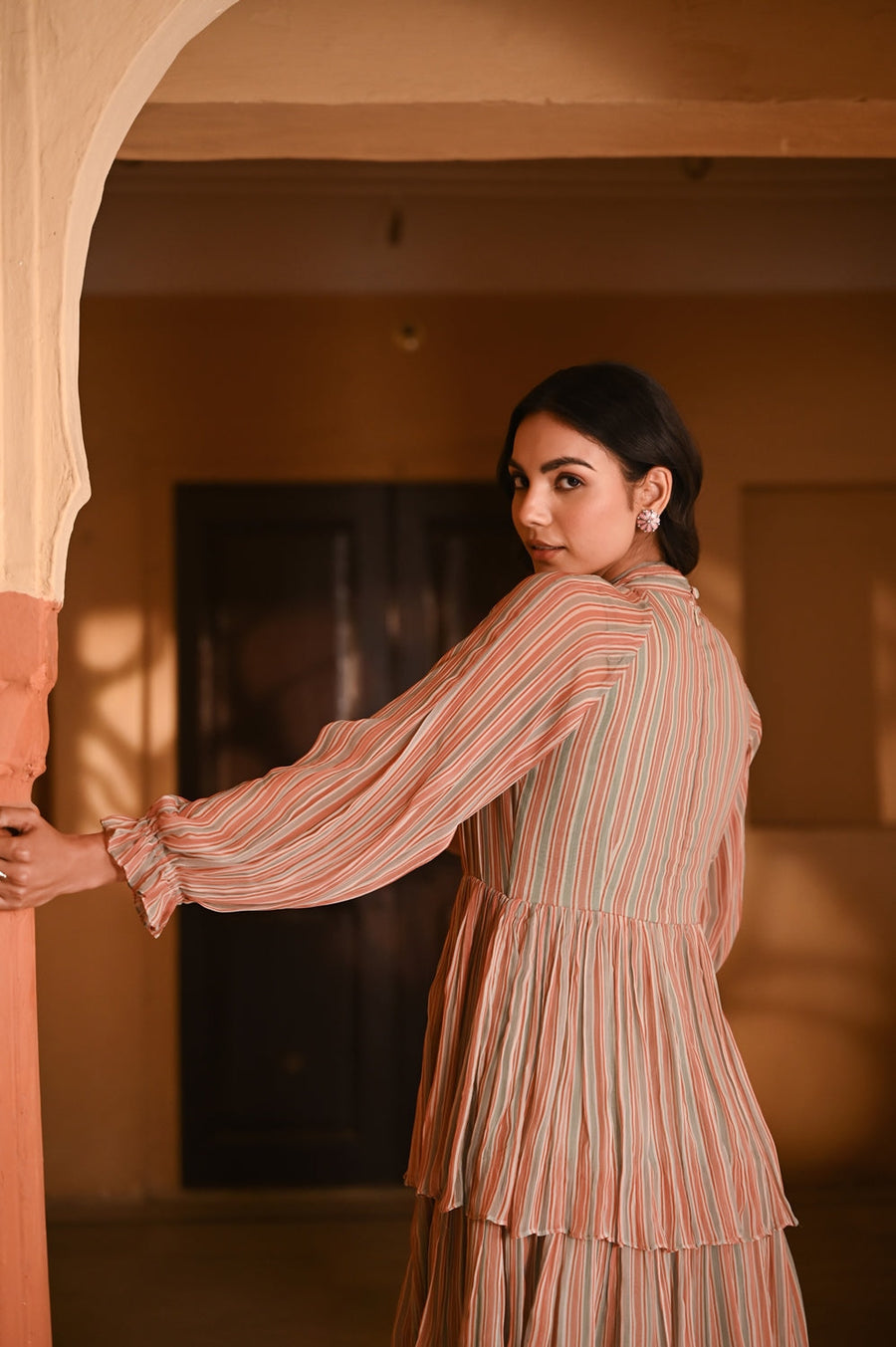 WOMEN'S MULTICOLOR CHIFFON GAURANI DRESS