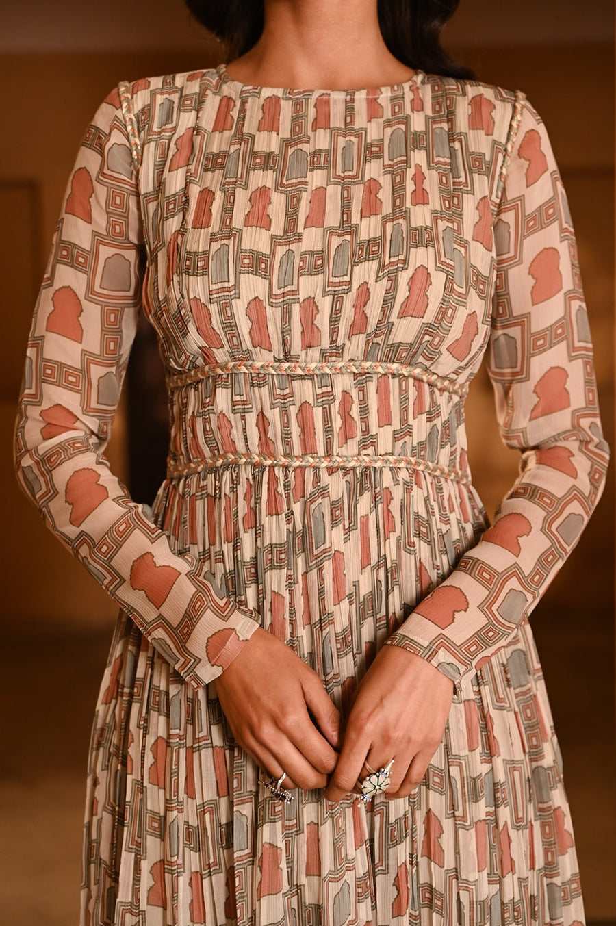 WOMEN'S MULTICOLOR CHIFFON PANNA -MEENA DRESS