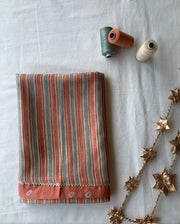 WOMEN'S ORANGE CHANDERI KESARIYA NOOR SAREE SET