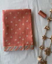 WOMEN'S MULTICOLOR CHANDERI JAL JHAROKHA SAREE SET