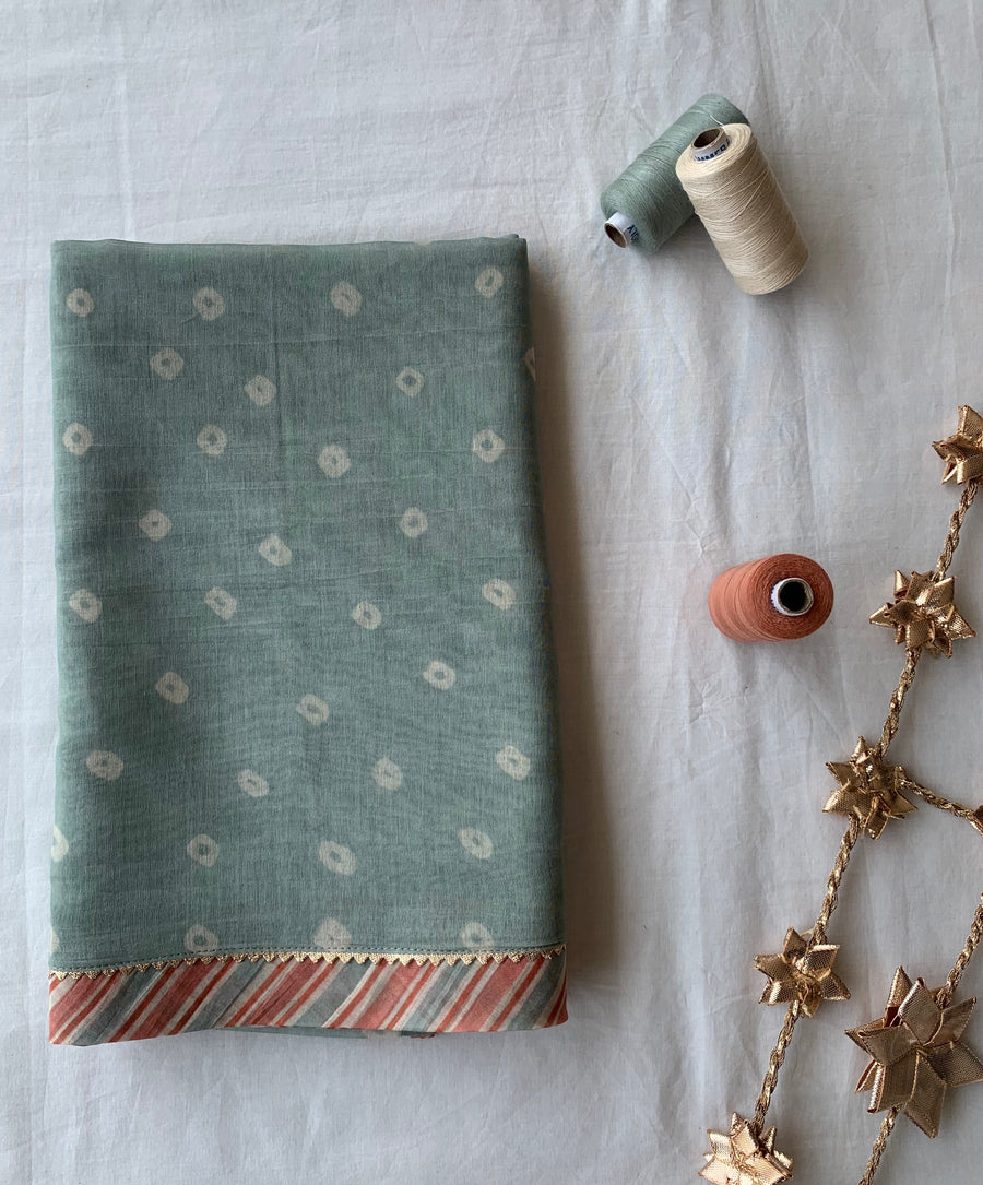 WOMEN'S MULTICOLOR CHIFFON SAREE SET