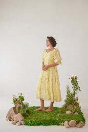 WOMEN'S YELLOW CHIFFON GLORIA ANARKALI DRESS