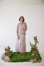 WOMEN'S PINK & WHITE CHECK COTTON JADE TOP