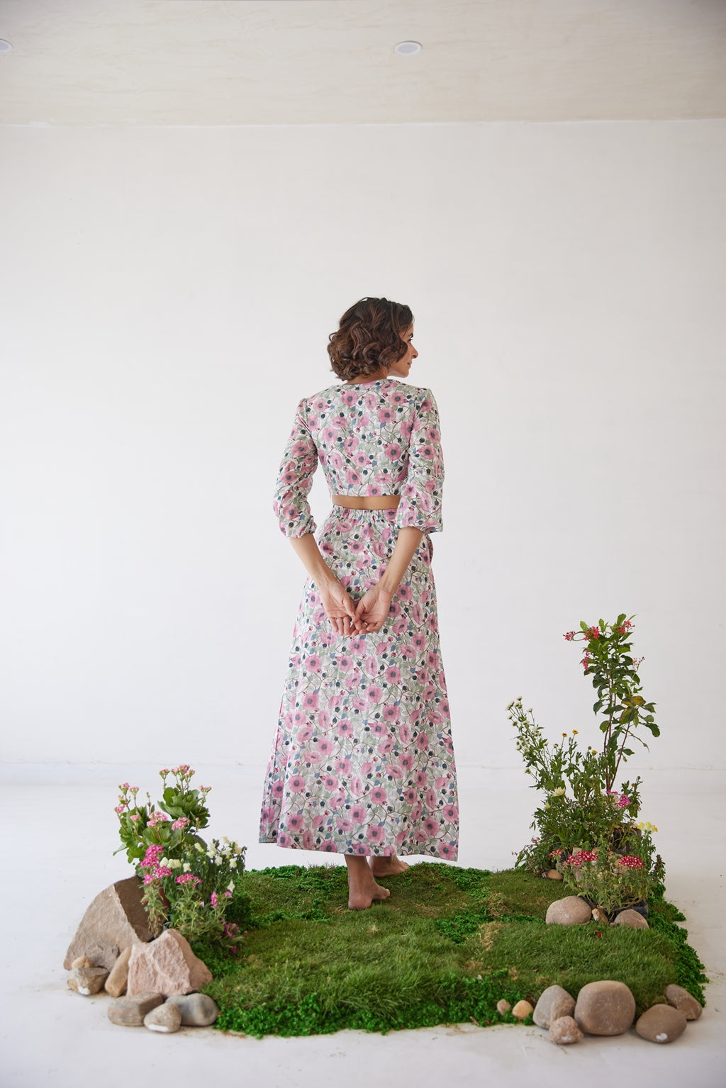 WOMEN'S PINK & WHITE CHECK COTTON JADE TOP