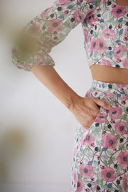 WOMEN'S PINK & WHITE CHECK COTTON JADE TOP