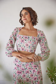 WOMEN'S PINK & WHITE CHECK COTTON JADE TOP