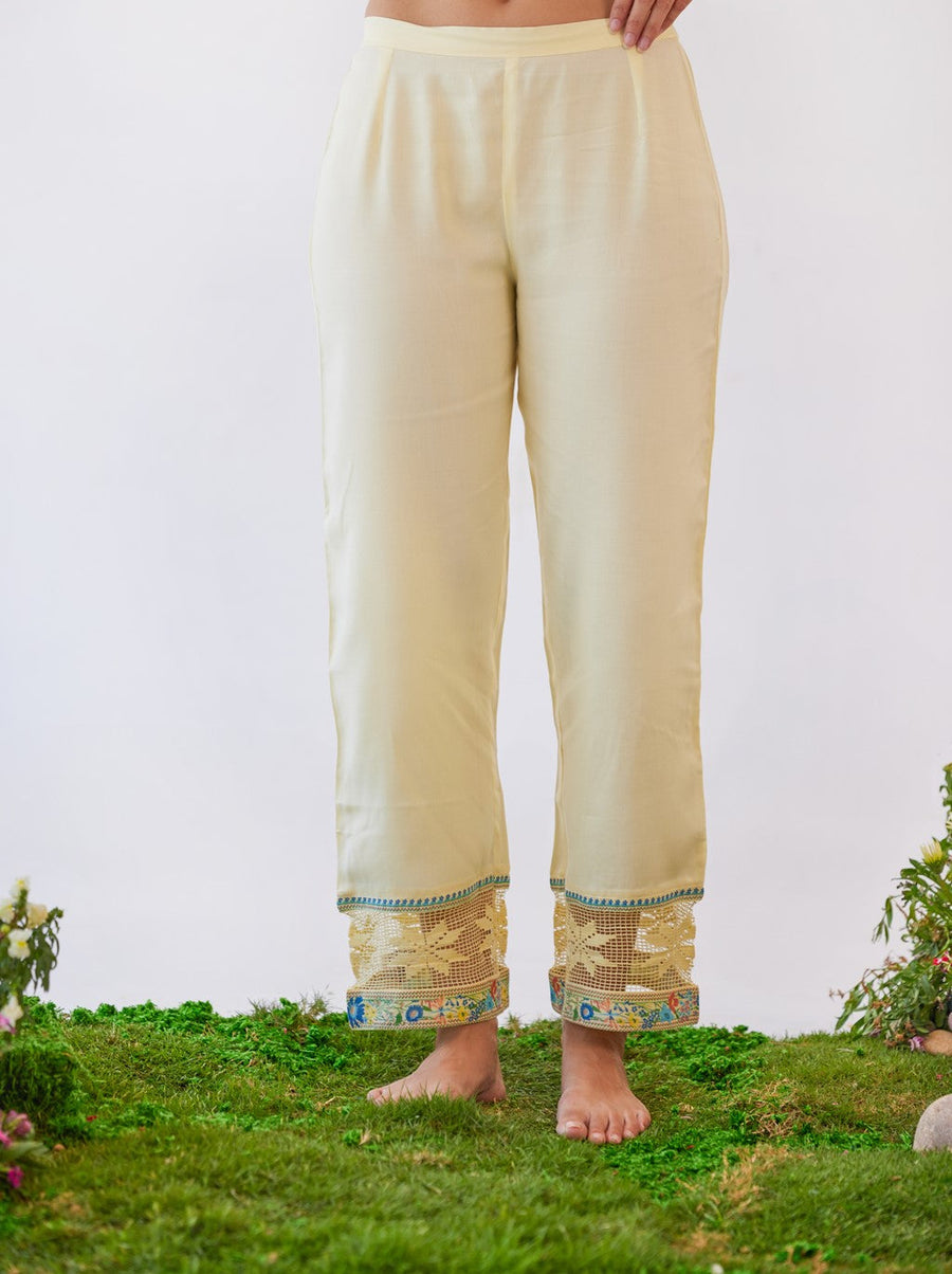 WOMEN'S YELLOW CHIFFON EDEN ANARKALI SET