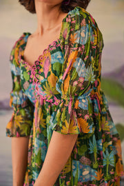 WOMEN'S GREEN LUREX CHIFFON AANYA DRESS