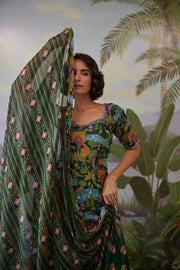 WOMEN'S GREEN CHIFFON GAURI DUPATTA