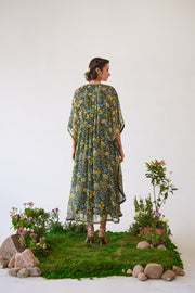 WOMEN'S BLACK CHIFFON EVA KAFTAN