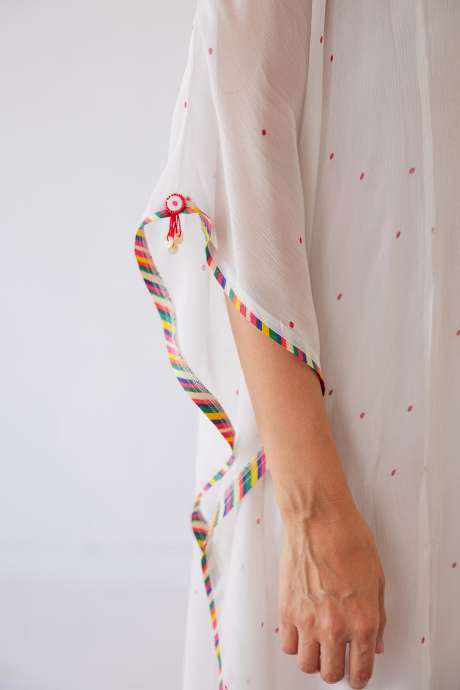 WOMEN'S YELLOW CHIFFON RAAHAT KAFTAN DRESS